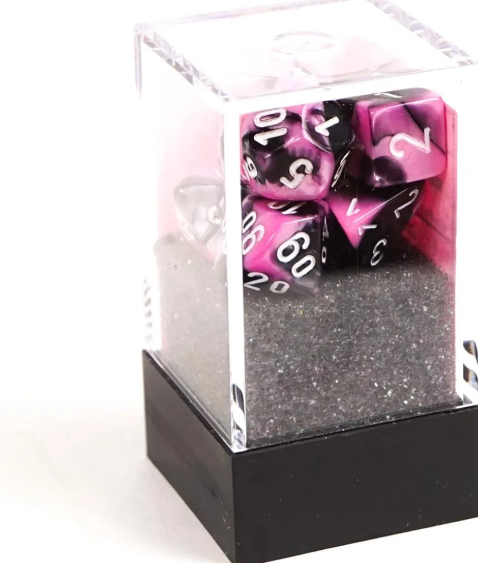 Set de dés : Mini-Polyhedral Gemini Black-pink/white CHX20630