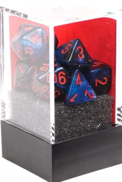 Set de dés : Mini-Polyhedral Gemini Black-Starlight/red CHX20658