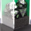 Set de dés : Mini-Polyhedral Gemini Black-Grey/green CHX20645