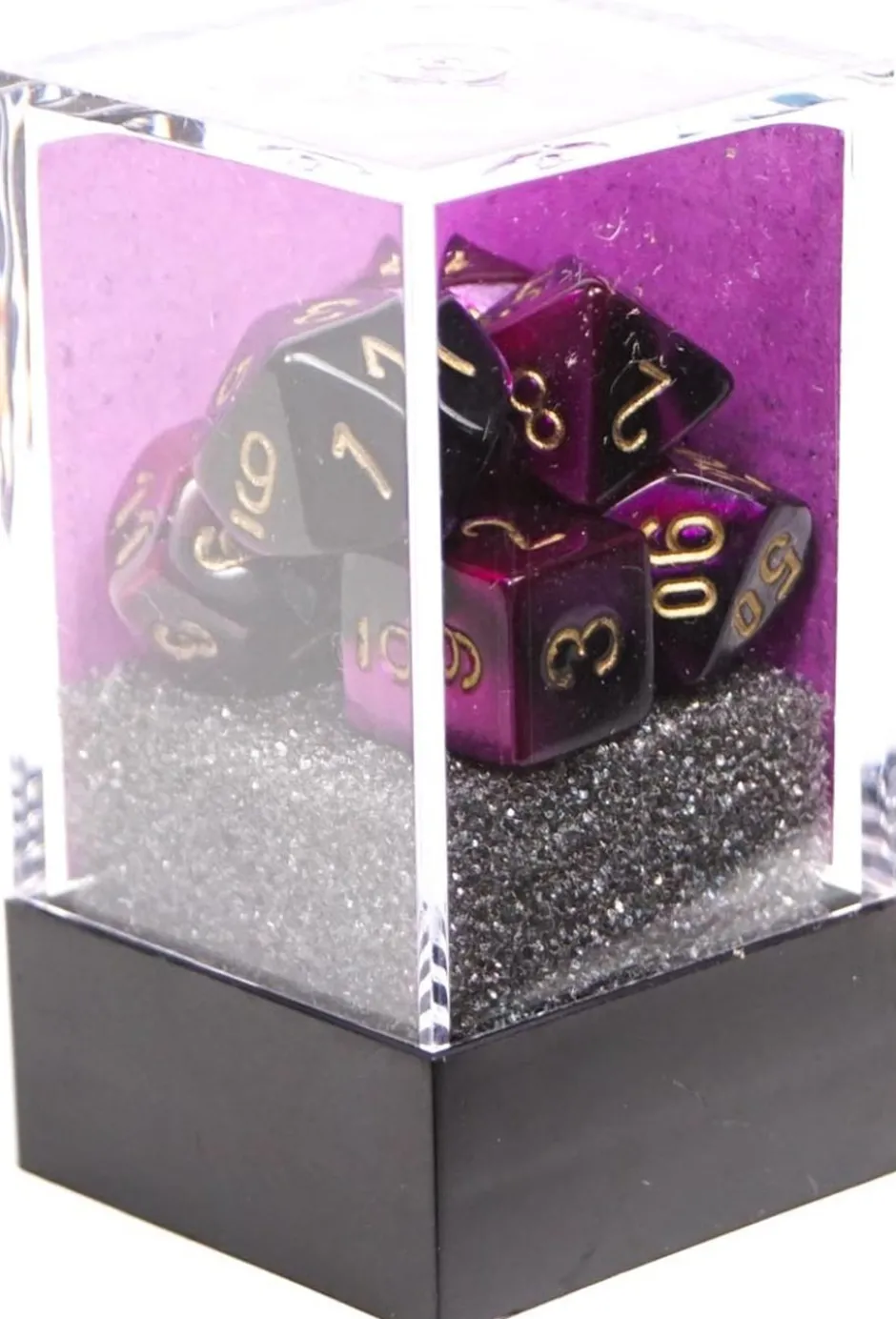 Set de dés : Mini-Polyhedral Gemini Black-Purple/gold CHX20640
