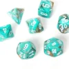 Set de dés : Mini-Polyhedral Marble Oxi-Copper/white CHX20403