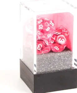 Set de dés : Mini-Polyhedral Translucent Pink/white CHX20384