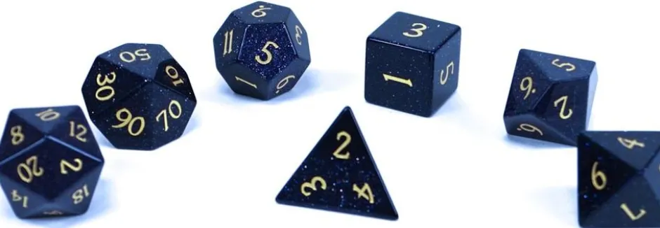 Set de dés minéraux : Gemme Bleue