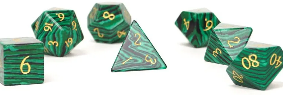 Set de dés minéraux : Malachite