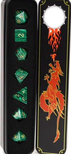 Set de dés minéraux : Malachite