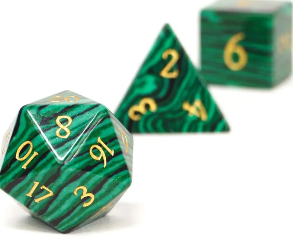 Set de dés minéraux : Malachite