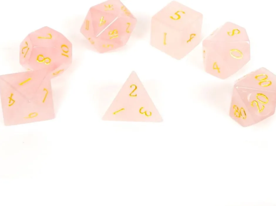 Set de dés minéraux : Quartz rose