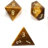 Set de dés minéraux : Tigerite (oeil de tigre)