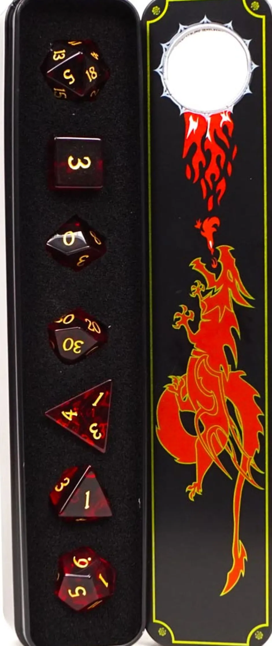 Set de dés minéraux : Verre Rouge