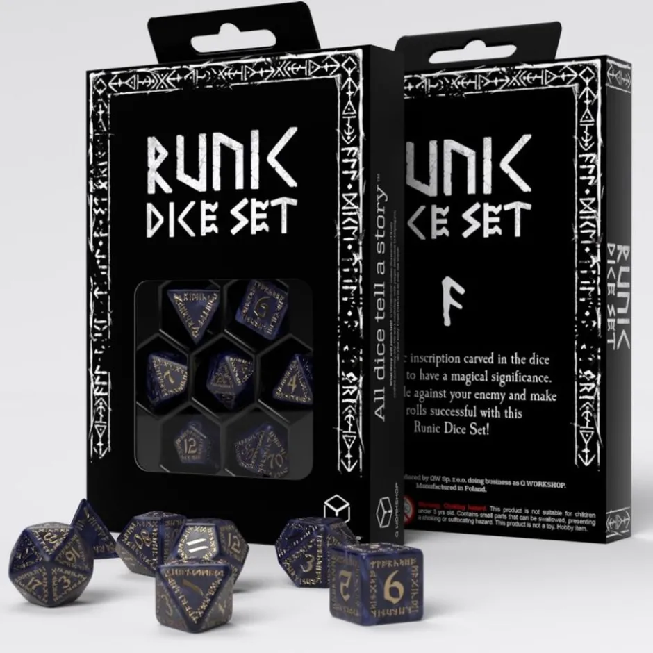 Set de dés : Runic Mixed-blue & gold