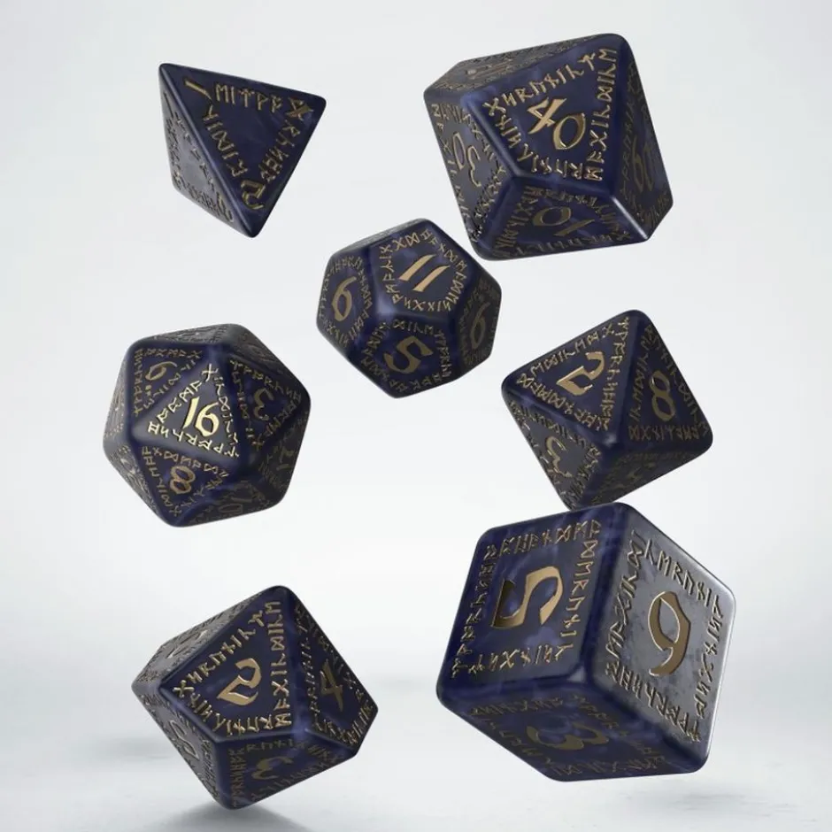 Set de dés : Runic Mixed-blue & gold
