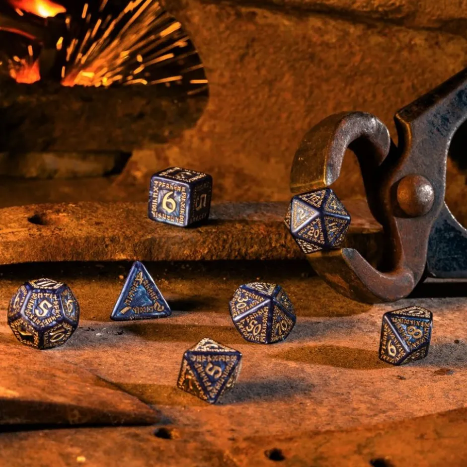Set de dés : Runic Mixed-blue & gold